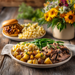 Load image into Gallery viewer, BBQ Chicken &amp; Brisket Meal Box + Flowers
