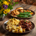 Load image into Gallery viewer, BBQ Chicken &amp; Brisket Meal Box + Flowers
